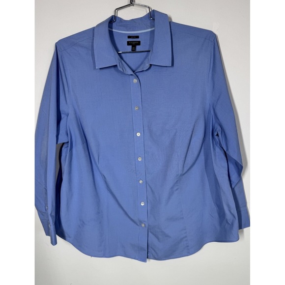 Talbots Tops - Talbots Non Iron Slightly Fitted Blue Long Sleeve‎ Button Up Shirt Women's 20